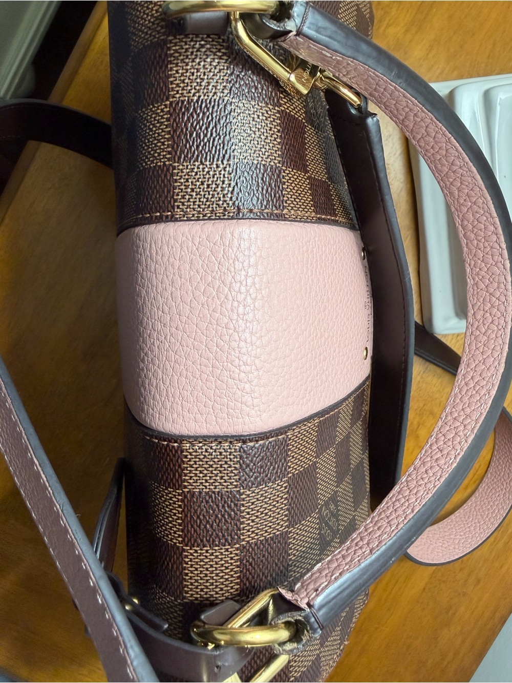 Louis Vuitton Damier Bond Street Bag with Pink Leather Accent - Picture 3 of 16